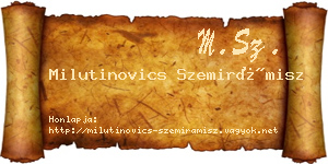 Milutinovics Szemirámisz névjegykártya